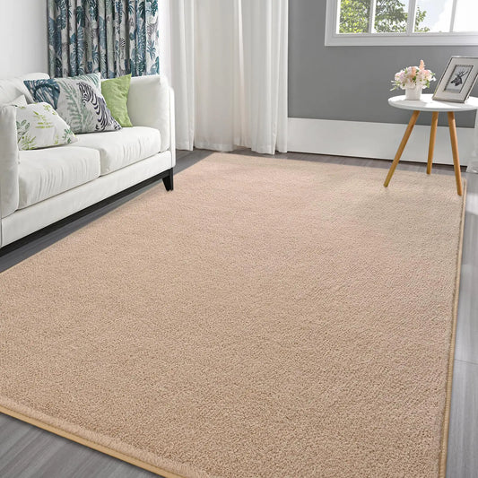 Pettop Area Rugs for Bedroom Living Room 5x7 Beige Thickened Memory-Foam Indoor Carpets Modern Aesthetic Minimalist Super Soft Comfy Carpet for Boys Girls Adults Room Dorm Home Decor