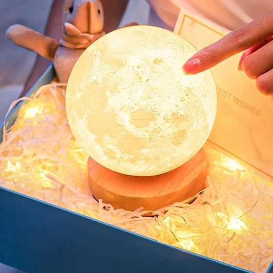 Rotating Moon Atmosphere Night Light for Bedroom