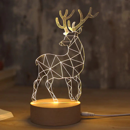 3D LED Moose Night Light for Bedroom Decor
