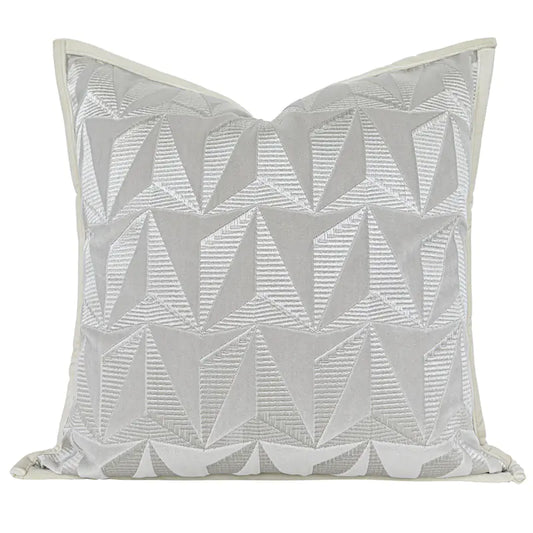 Embroidered Suede Conical Geometric Pillow Cover
