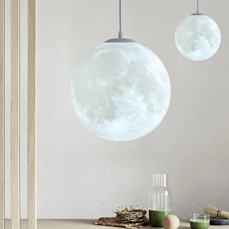 3D Printed Moon Pendant Light for Bedroom and Dining