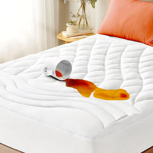 BEDELITE Waterproof Mattress Pad Twin XL for College Dorm Quilted Noiseless Mattress Protector Fitted Deep Pocket to 21" Soft Thick Pillow Top Mattress Topper Cover Extra Long Twin 39x80 Inches