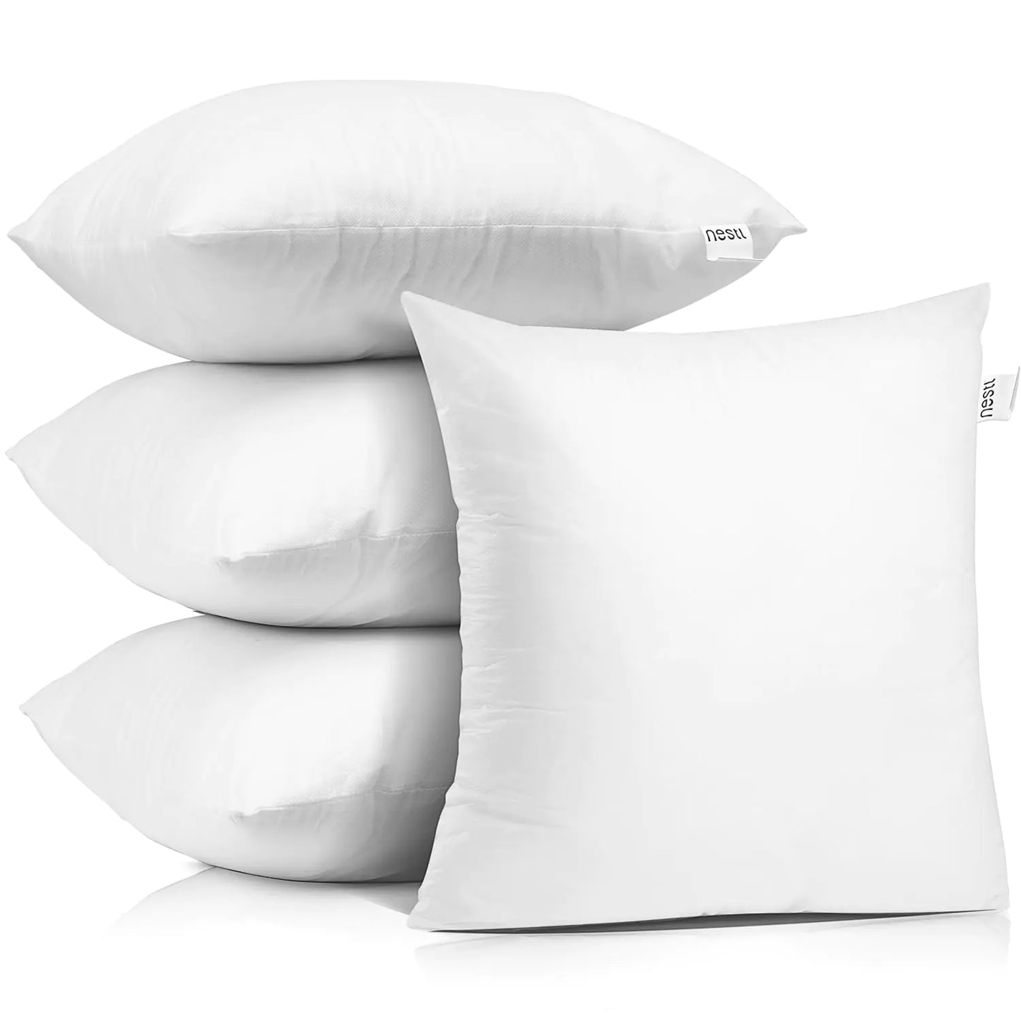 Nestl 24x24 Pillow Inserts - Throw Pillow Insert 24x24 4 Pack Euro Pillows 24x24 Decorative Euro Pillow Insert 24x24 White 24 X 24 Pillow Insert Lumbar Pillow Insert for Bed and Couch