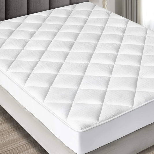 MAXI Cot Size (33 X 75) Mattress Pad - Luxurious Cotton Sateen Mattress Protector - Soft Comfortable & Breatheable Mattress Cover - Mattress Pad Protects Mattress from Dust Dirt Spills & Stains