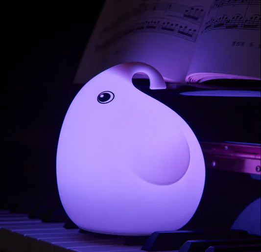 Colorful Silicone Elephant LED Night Light for Bedroom