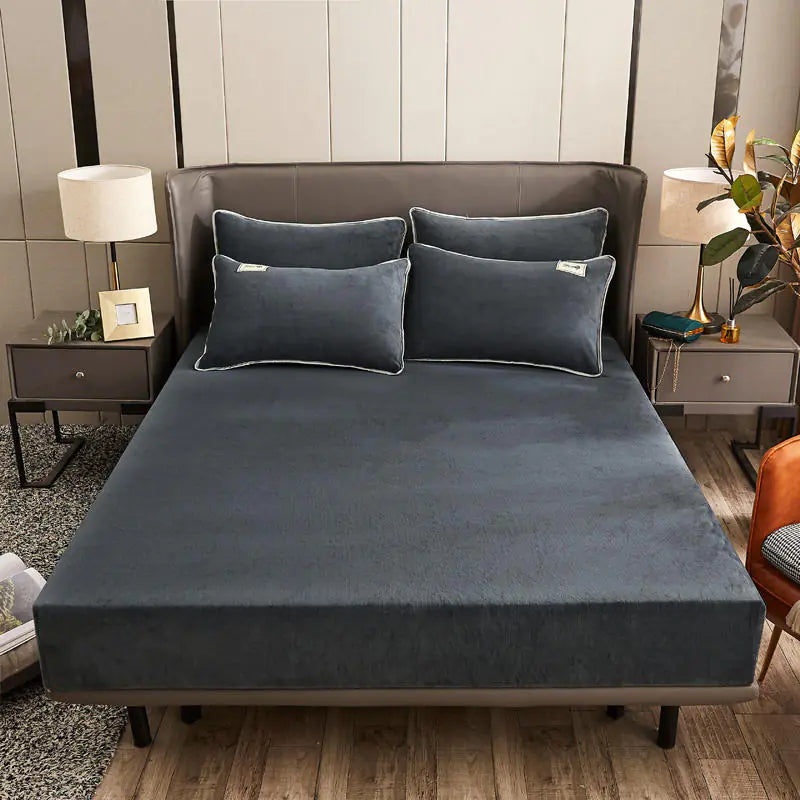 Warm Velvet Stretch Fitted Sheet for Winter Comfort