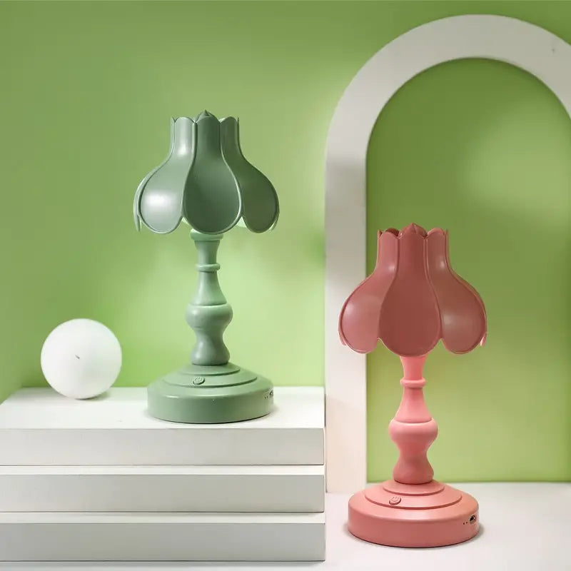European Retro Lotus LED Night Light for Bedroom