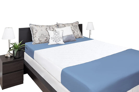 Washable Incontinence Bed Pad - Waterproof with Tuck-in-Sides – Leakage & Sweat Mattress Protector - Reusable Full/Queen 36x60 inch Bed Pad for Kids Adults and Pets