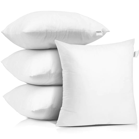 Nestl 24x24 Pillow Inserts - Throw Pillow Insert 24x24 4 Pack Euro Pillows 24x24 Decorative Euro Pillow Insert 24x24 White 24 X 24 Pillow Insert Lumbar Pillow Insert for Bed and Couch