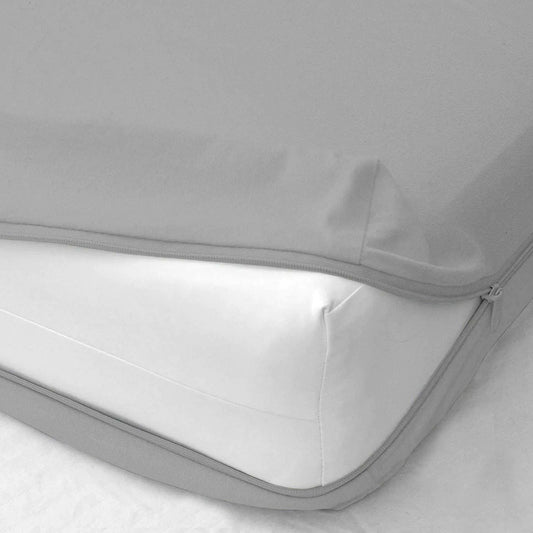 Zipper Fitted Sheet Olympic Queen Zipper Fitted Sheet 16" Deep Pocket Hotel Quality Brushed Microfiber Bottom Sheet Soft Wrinkle-Free Sheet Mattress Cover 1 Fitted Sheet Only- Light Grey