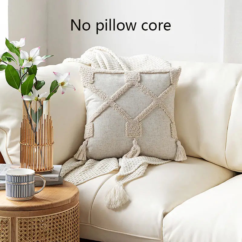 Elegant Moroccan Nordic Style Embroidered Pillow Cover