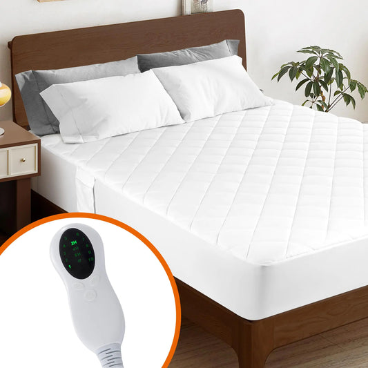 Heated Mattress Pad Full SizeElectric Mattress Pad Luxury Bed Warmer 10 Heat Settings | Auto Off 2-4-8 Hours | Fit Up to 18" Deep Pocket | Machine Washable