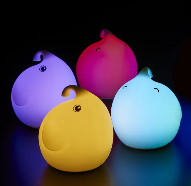Colorful Silicone Elephant LED Night Light for Bedroom