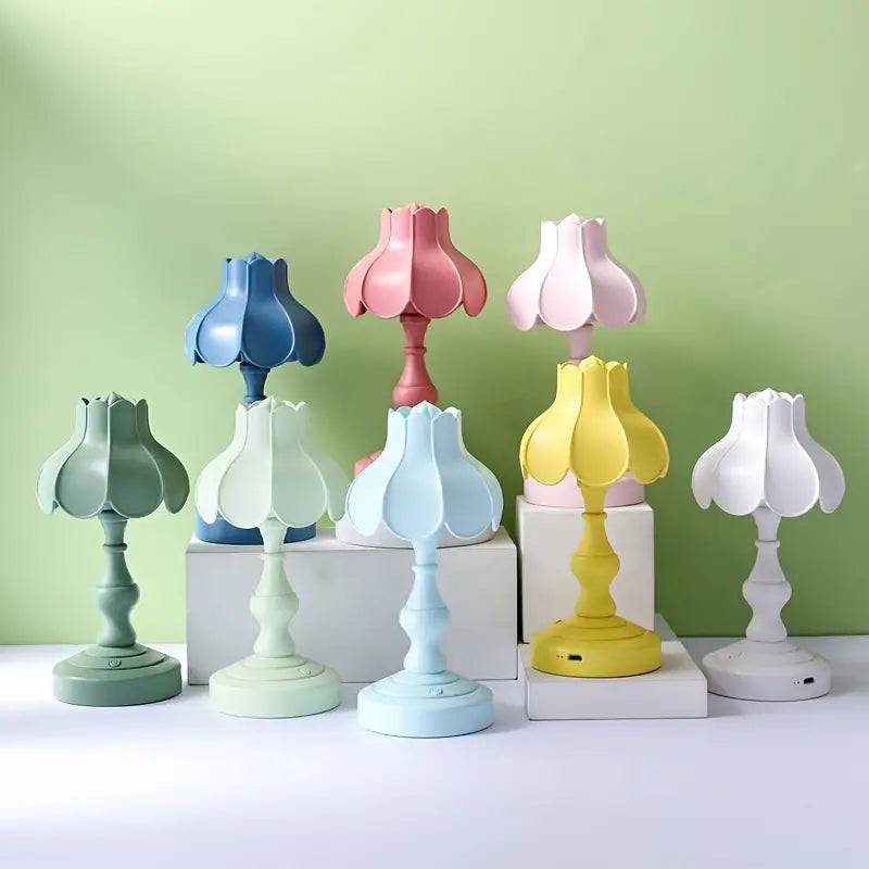 European Retro Lotus LED Night Light for Bedroom