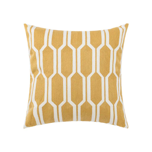 Cotton Chain Embroidered Lumbar Pillow Cover