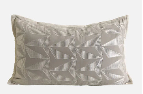 Embroidered Suede Conical Geometric Pillow Cover