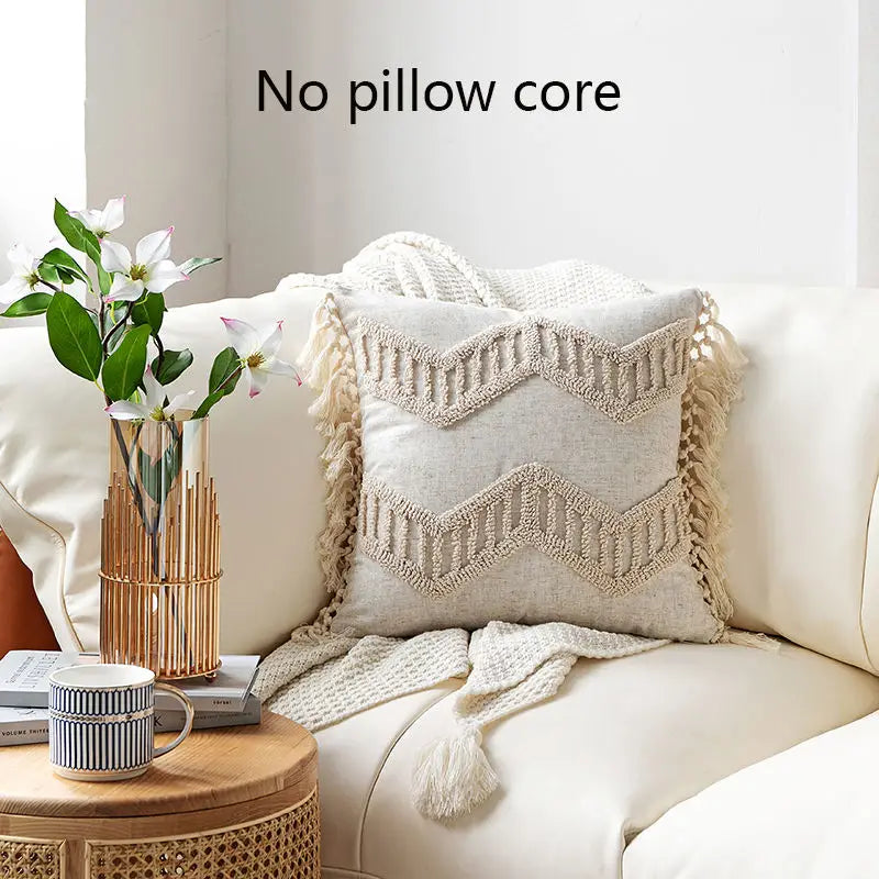 Elegant Moroccan Nordic Style Embroidered Pillow Cover
