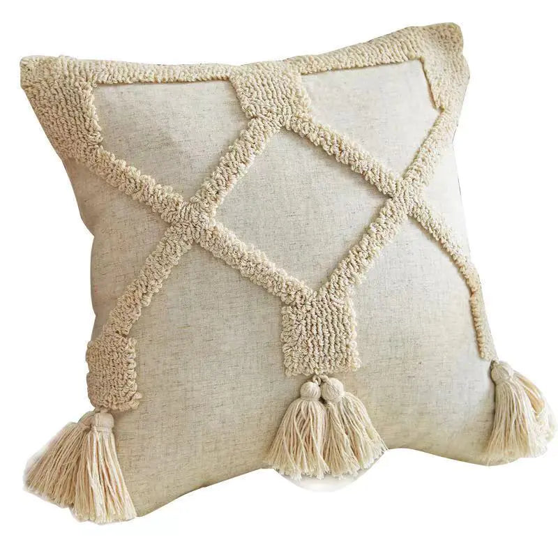Elegant Moroccan Nordic Style Embroidered Pillow Cover