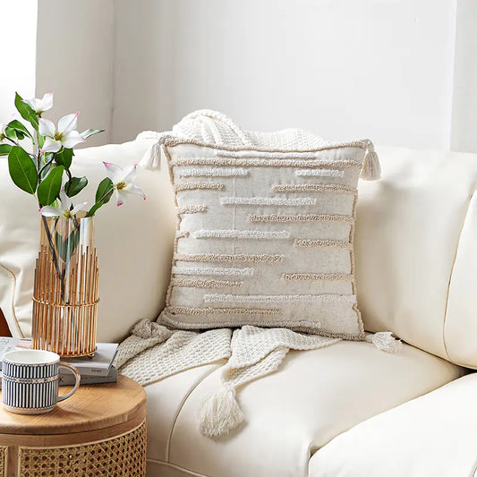 Elegant Moroccan Nordic Style Embroidered Pillow Cover