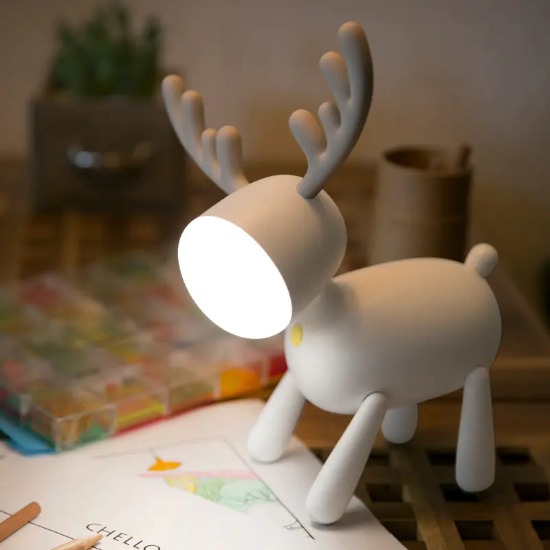 USB Reading Table Lamp - Fawn Night Light for Bedroom