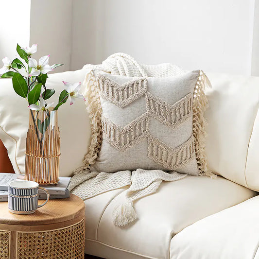 Elegant Moroccan Nordic Style Embroidered Pillow Cover