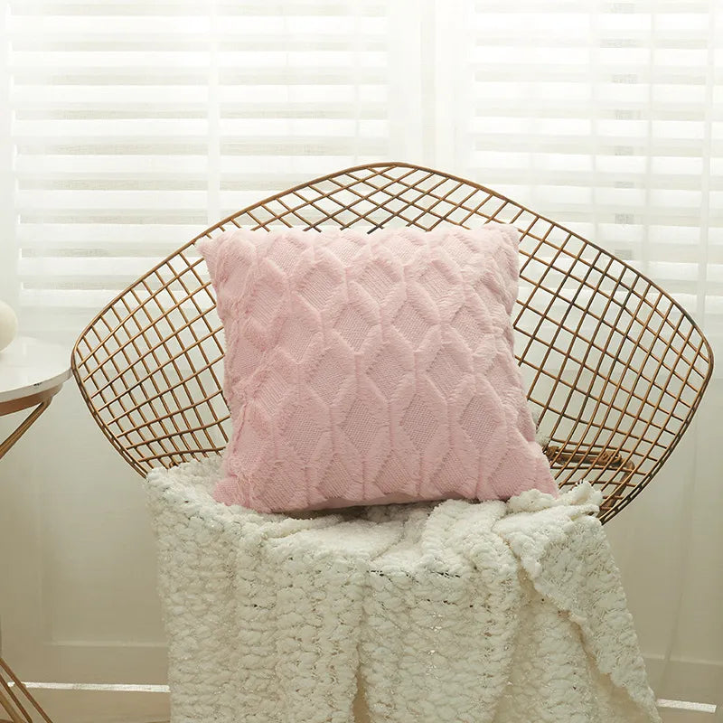 Fur Pillow Cover for Sofa Decoration