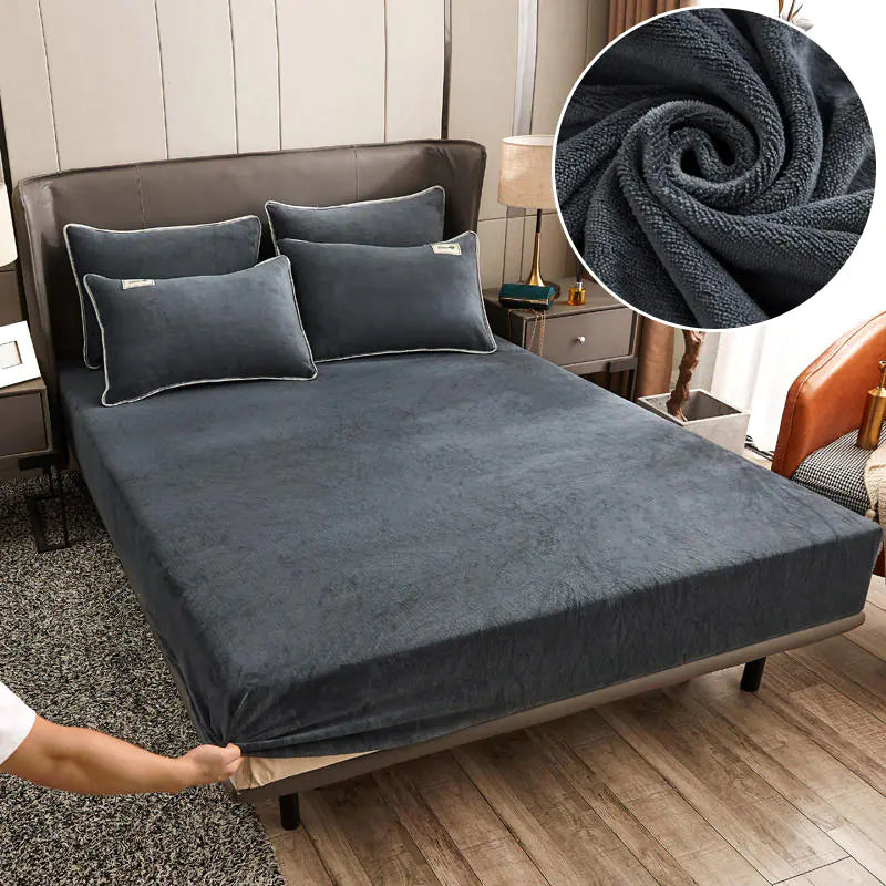 Warm Velvet Stretch Fitted Sheet for Winter Comfort