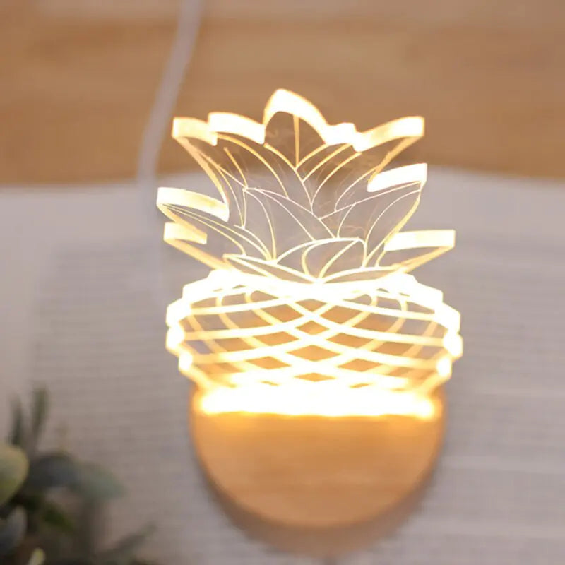 Pineapple 3D Night Light for Bedroom or Desk Decor