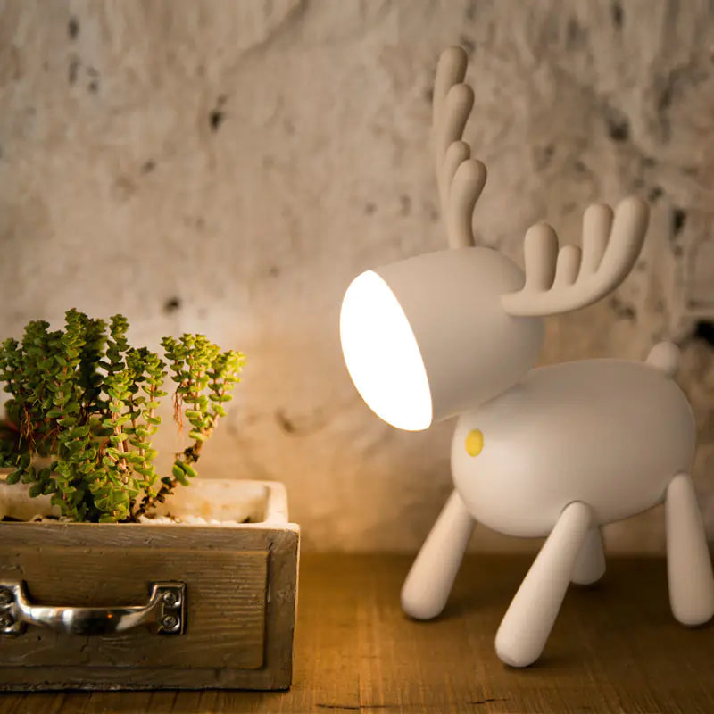 USB Reading Table Lamp - Fawn Night Light for Bedroom