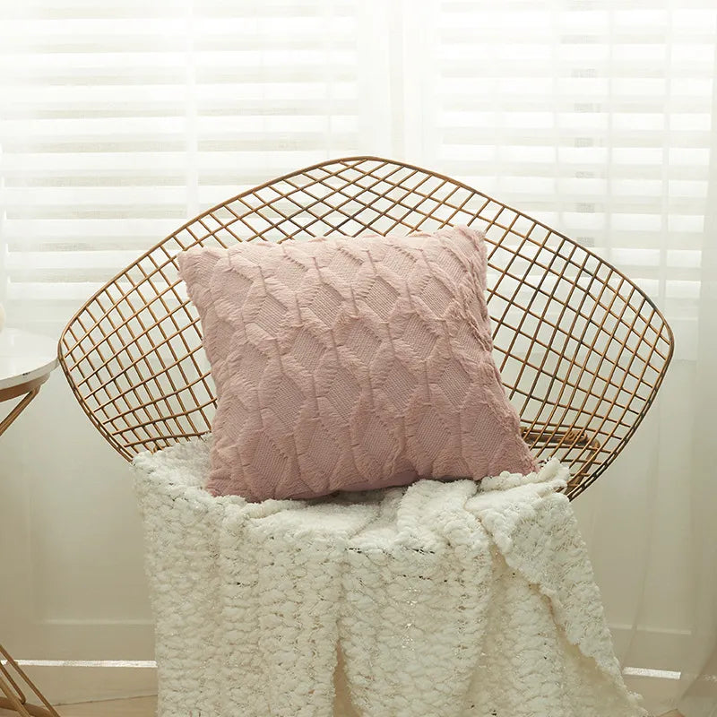 Fur Pillow Cover for Sofa Decoration