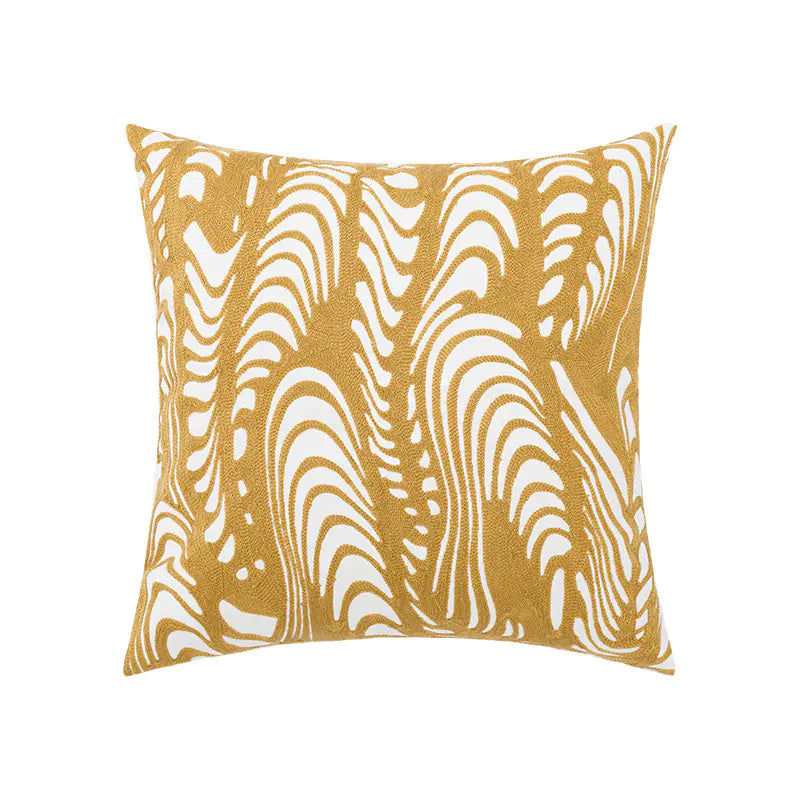 Cotton Chain Embroidered Lumbar Pillow Cover